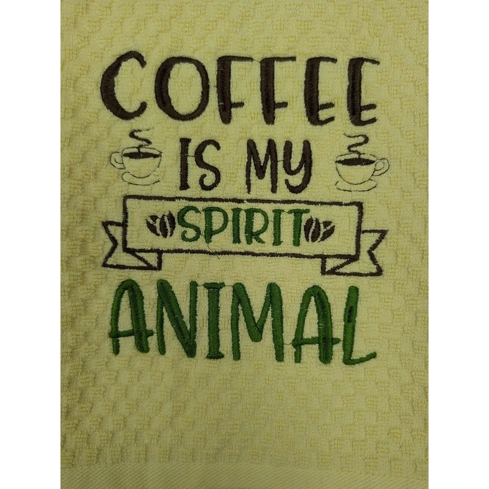 Coffee Is My SPIRIT Animal Kitchen Bath Bar Tea Hand Towel Great Gift Idea!